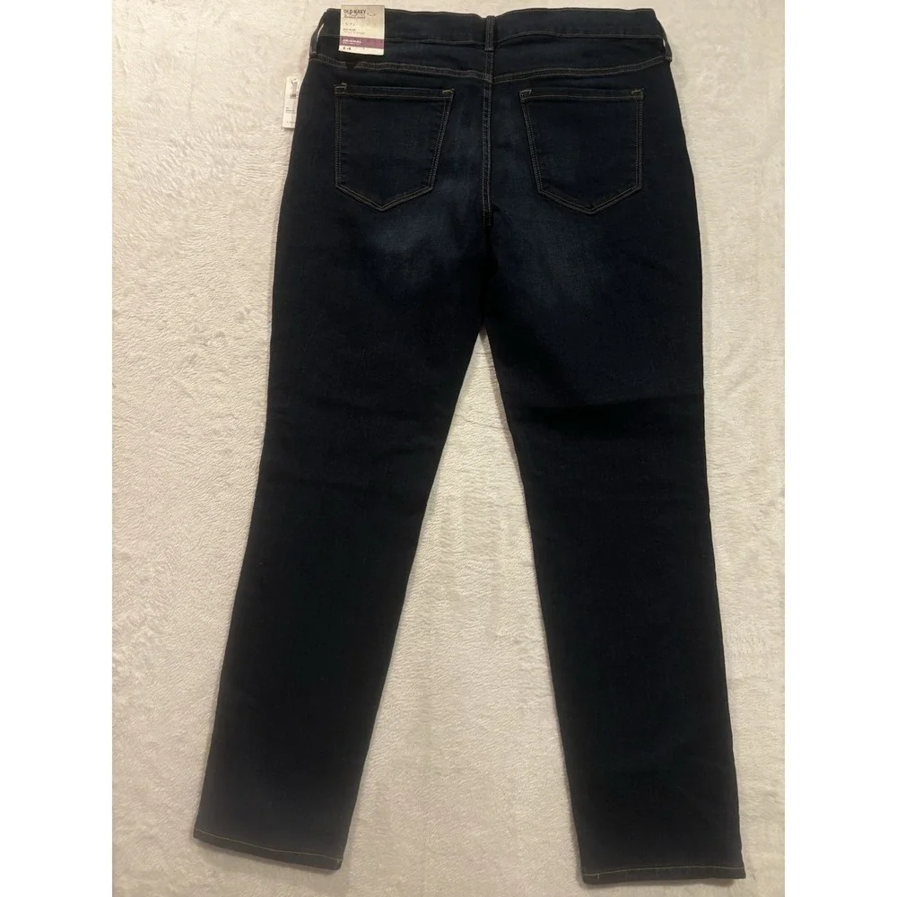 Old‎ Navy Famous Jeans Women's 14 Regular Dark Wash Blue Denim Original Straight